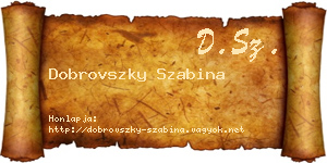 Dobrovszky Szabina névjegykártya